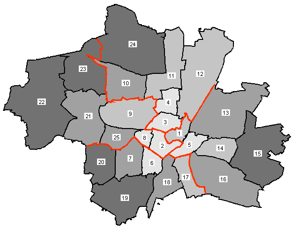CSU nach Stadtbezirken