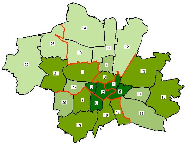 GRÜNE nach Stadtbezirken