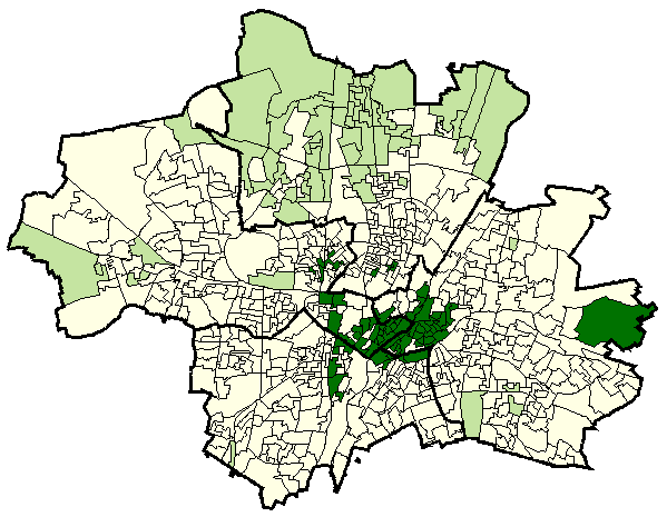 Hochburgen GRÜNE nach Wahlbezirken