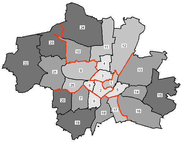 CSU nach Stadtbezirken