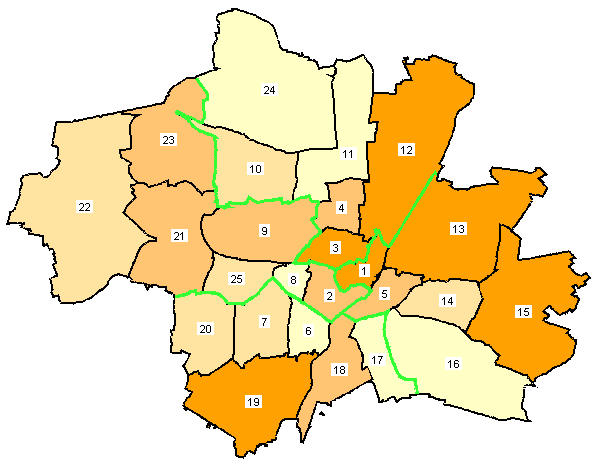 FDP nach Stadtbezirken