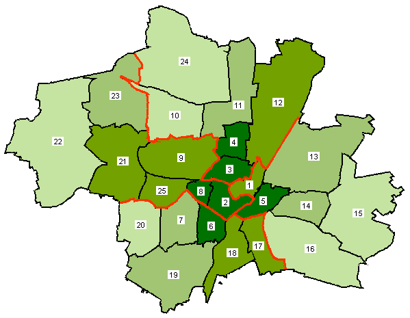 GRÜNE nach Stadtbezirken