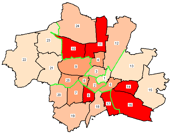 SPD nach Stadtbezirken