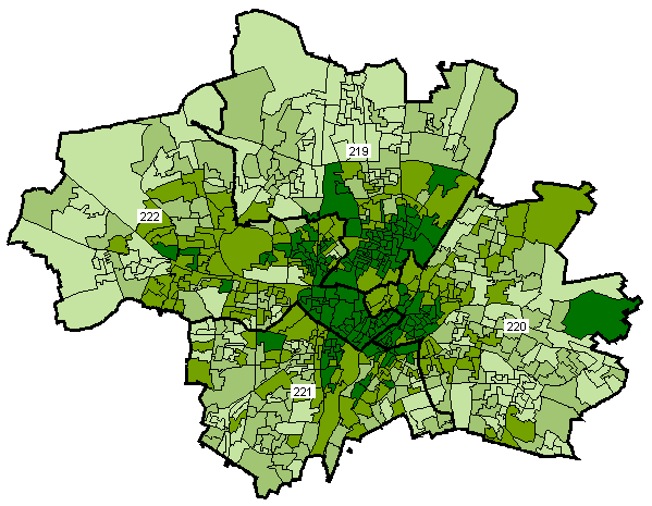 GRÜNE nach Wahlbezirken
