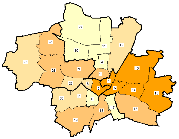 Stadtbezirkskarte