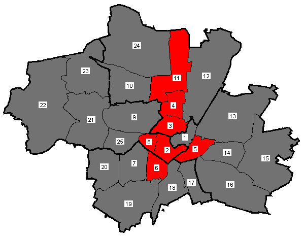 Stadtbezirkskarte