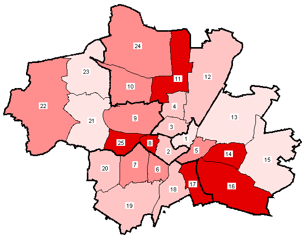 Stadtbezirkskarte