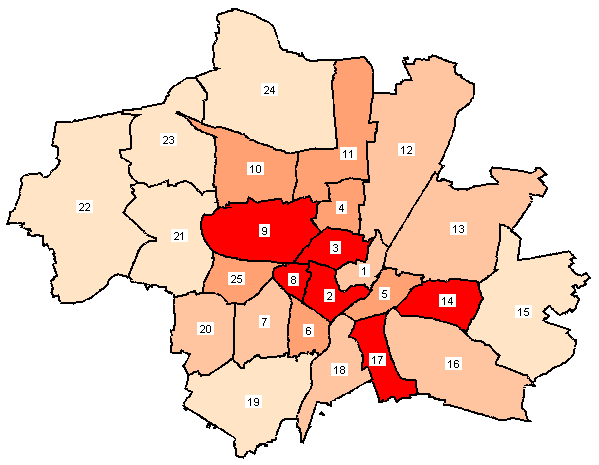 Stadtbezirkskarte