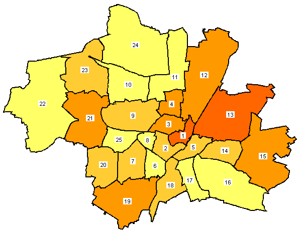 Stadtbezirkskarte