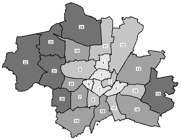 Stadtbezirkskarte