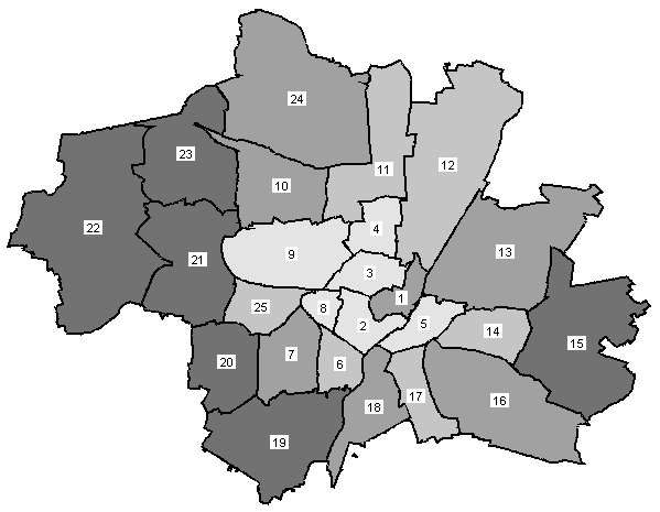 Stadtbezirkskarte